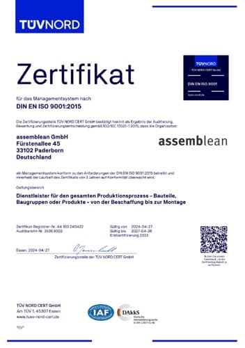 ISO 9001:2015 Zertifikat herunterladen